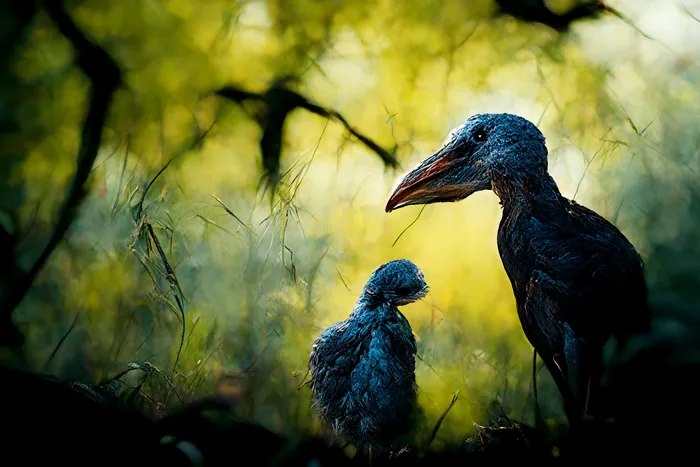 Shoebill  and Chick